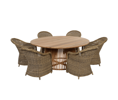 Luca Casion Ø180 Havemøbelsæt med 6 stole 