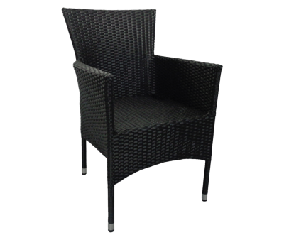 Saba stabelstol med polyrattan og aluminium - Sort 