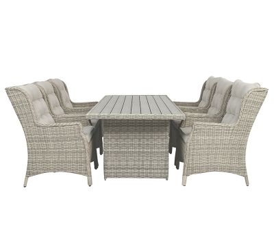 Bella Havemøbelsæt 94x210 med loungestole - Lys grå