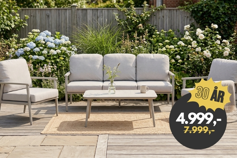 Aalborg sofas&aelig;t - lys sand