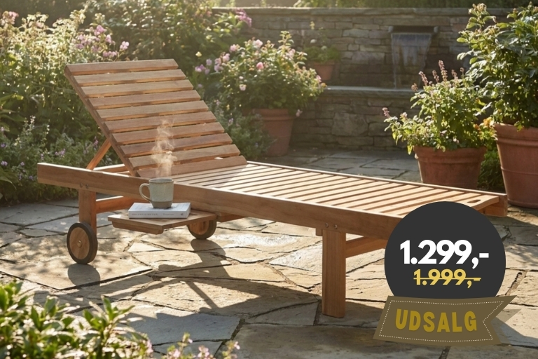 Osaka Solvogn med sidebord - Classic Teak Osaka Solvogn med sidebord - Classic Teak