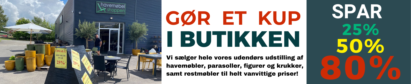 Billige havem&oslash;bler i butikken