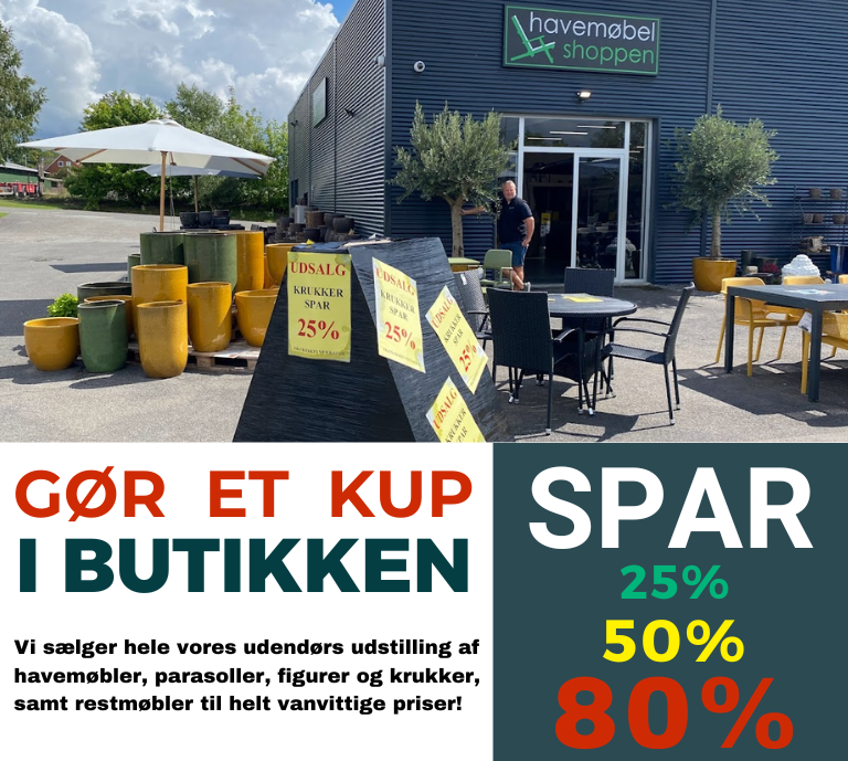 Billige havem&oslash;bler i butikken